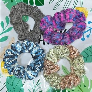 Vibrant Knit Hair Scrunchies Set